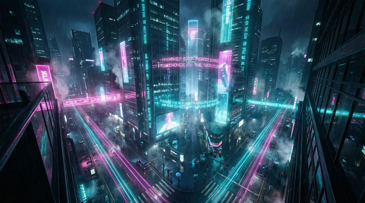 小敏家42集在线观看 竖屏短剧平台首页背景 - 赛博朋克都市夜景